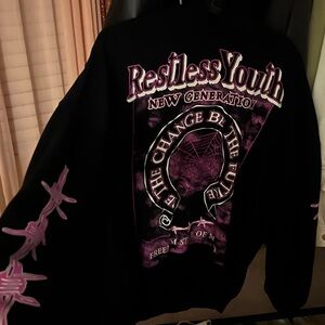 Black and Purple Graphic Hoodie